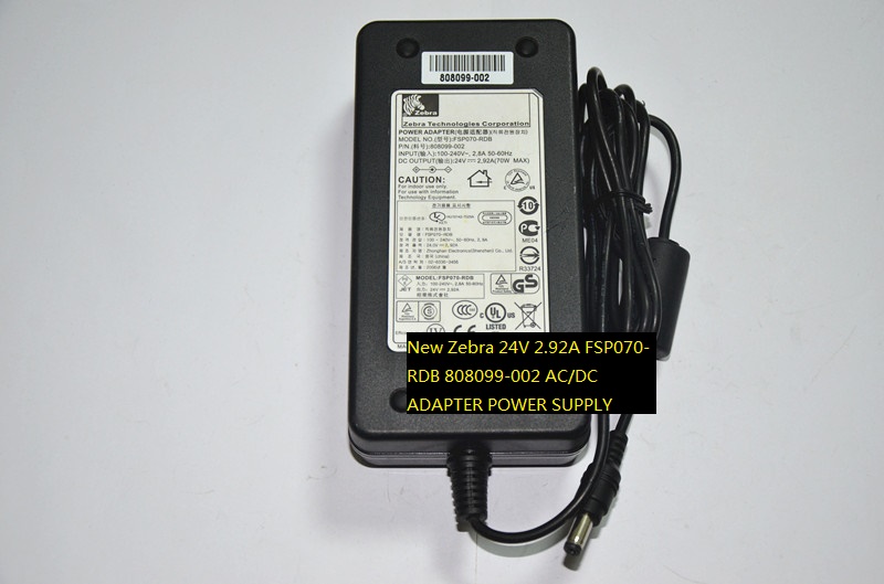 New Zebra 24V 2.92A FSP070-RDB 808099-002 AC/DC ADAPTER POWER SUPPLY